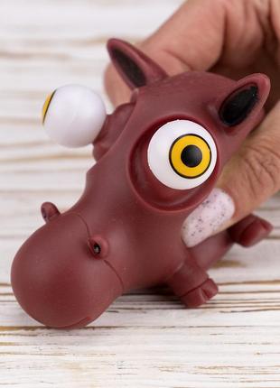 Игрушка антистресс пучеглазик конь (коричневый)