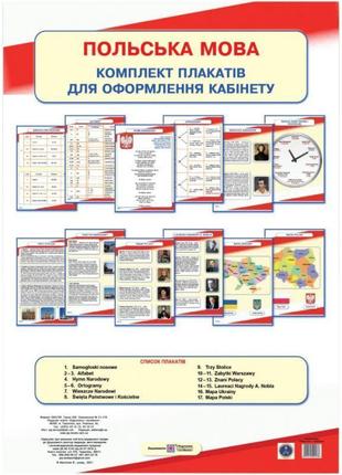 Нуш комплект таблиць для оформлення кабінету пiдручники i посiбники польська мова