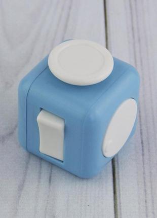 Кубик антистрес fidget cube (блакитний з чорним)3 фото
