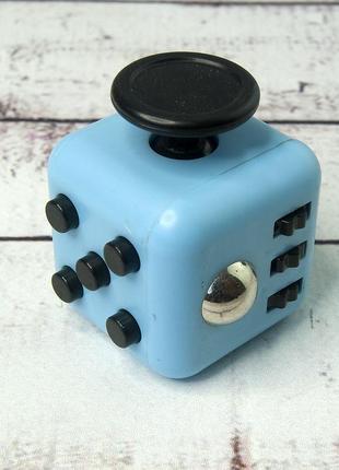 Кубик антистрес fidget cube (блакитний з чорним)8 фото