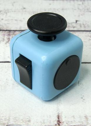 Кубик антистрес fidget cube (блакитний з чорним)9 фото