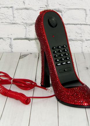 Телефон туфелька з стразами (червоний)