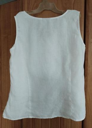 Льняная блузка с выбитым кружевом.c&amp;a.3 фото