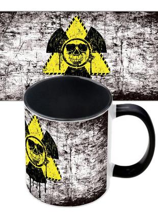 Чашка з принтом 65602 радіація (чорна)