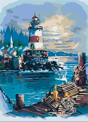 Картина за номерами пейзаж. маяк 30*40 см artcraft 10593-nn