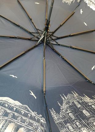 Зонт женский с внутренним принтом,полуавтомат, на 10 спиц , антиветер, карбоновые спицы, бренд toprain9 фото