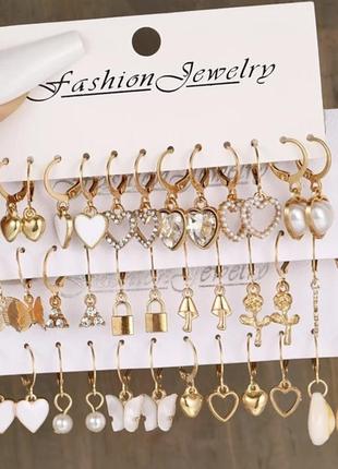 Набір привабливих сережок-гвоздик (18 пар) для дівчат, прикраси, перлинні сережки-кільця, висячі сережки