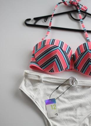 Купальник hunkemoller новий роздільний збірний 75b 40 m l білий рожевий тренд топ бренд оригінал4 фото