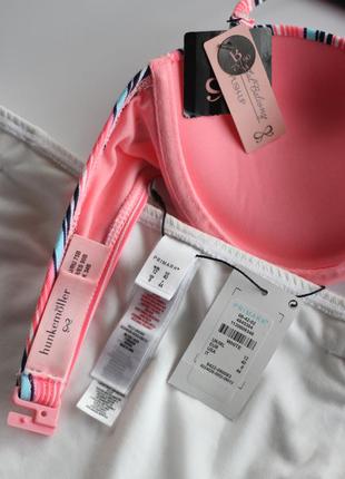 Купальник hunkemoller новий роздільний збірний 75b 40 m l білий рожевий тренд топ бренд оригінал3 фото