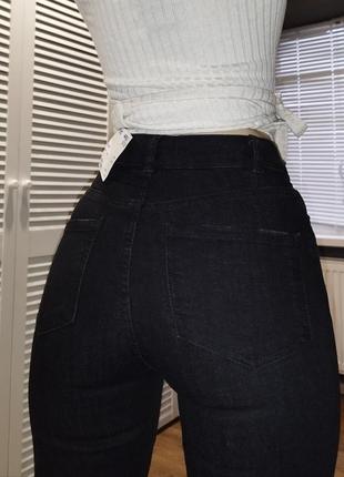 Чорні джинси кльош, висока талія xs8 фото