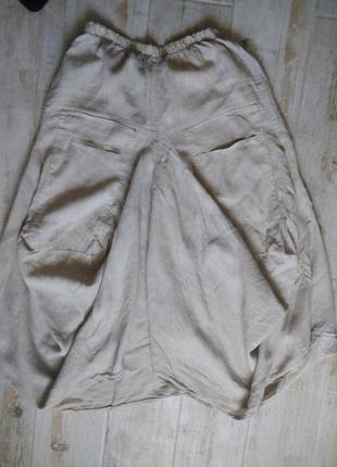 Эксклюзивная льняная юбка в стиле бохо rifle label made in italy8 фото