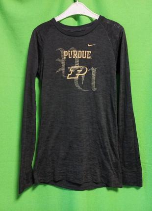 Полупрозрачный винтажный облегающий лонгслив purdue nike9 фото