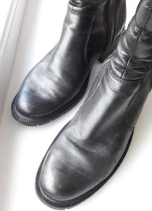 Шкіряні чоботи на підборах, розмір 41-42, довжина устілки 28см4 фото