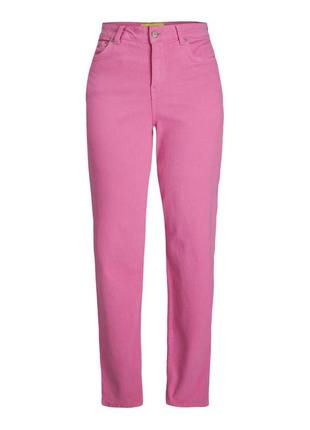 Джинсы деним модные стильные тренд стрейч весенние розовые малиновые фуксия mom zara8 фото