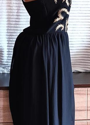 Вечернее платье макси с вышивкой, длинное платье без брителей шифон2 фото
