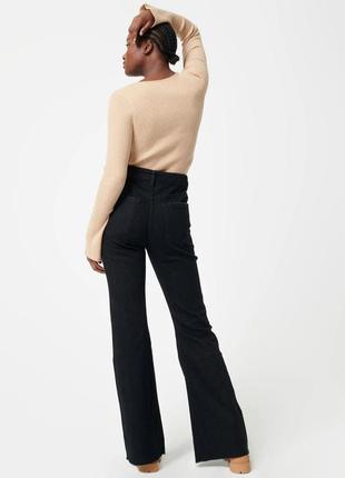 Чорні джинси кльош, висока талія xs10 фото