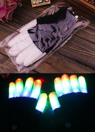 Светящиеся в темноте светодиодные перчатки resteq мигают 6 режимов5 фото
