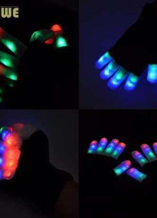 Светящиеся в темноте светодиодные перчатки resteq мигают 6 режимов2 фото