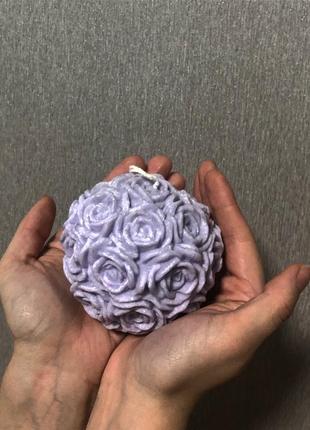 Свеча шар из роз. подарок на пасху1 фото