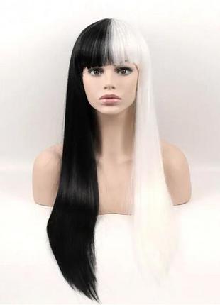 Длинные парики resteq - 75см, черно-белые прямые волосы, косплей, аниме