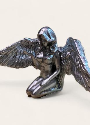 Статуэтка ангел. фигурка для интерьера голый ангел 20х10 см. декор ангел серебряный2 фото
