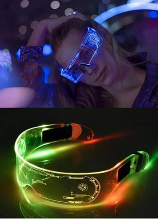 Яркие светодиодные очки resteq, 7 цветов. светодиодные led el очки3 фото