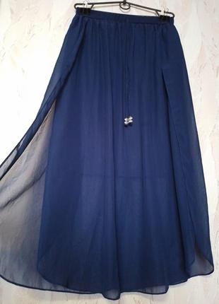 Спідниця юбка шифонова в пол з розрізами