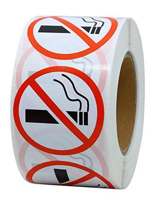 Стікери не палити resteq 500 шт. в рулоні. наклейка не палити
