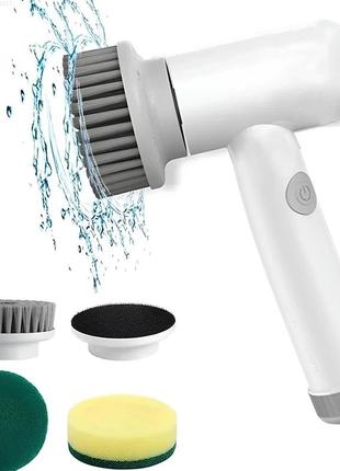 Электрическая щетка resteq cleaning brush q1 с множеством функций для уборки, разные насадки, ipx6