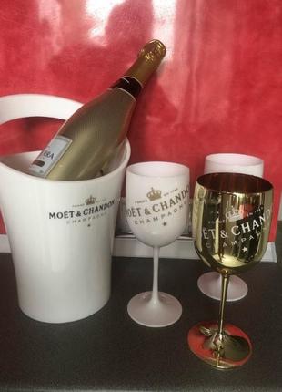 Ведро для шампанского moët & chandon. кулер для льда мое шандон. белое moet4 фото