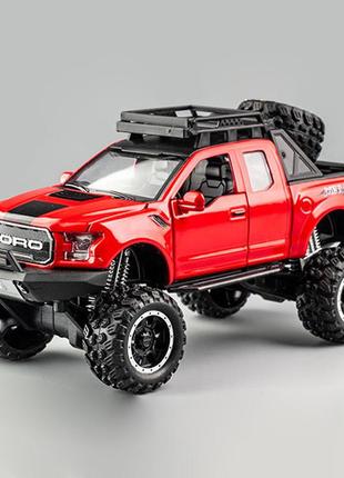 Модель ford raptor f150 машинка ford джип ford f-150, светящиеся фары, звук двигателя, откр. дверь, масштаб