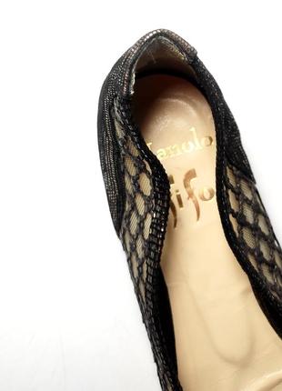 Балетки женские туфли с острым носом в сеточку на каблуке от бренда monolo 376 фото