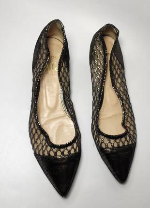 Балетки женские туфли с острым носом в сеточку на каблуке от бренда monolo 374 фото