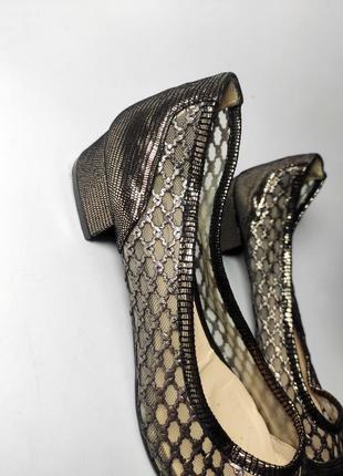 Балетки женские туфли с острым носом в сеточку на каблуке от бренда monolo 372 фото