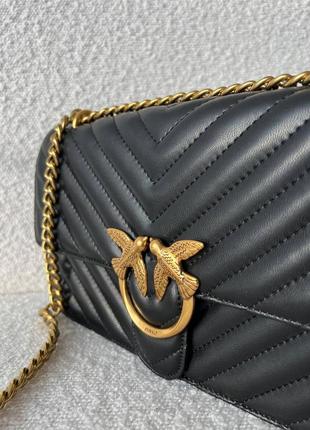 Pinko classic love bag one chevron black2 фото