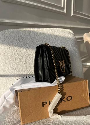 Pinko classic love bag one chevron black3 фото