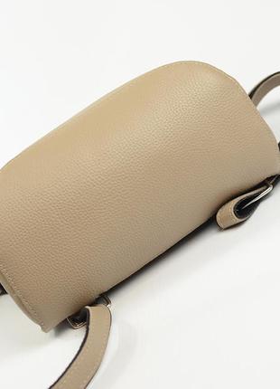 Бежевый женский кожаный рюкзак, молодежная сумка рюкзак трансформер из натуральной кожи9 фото