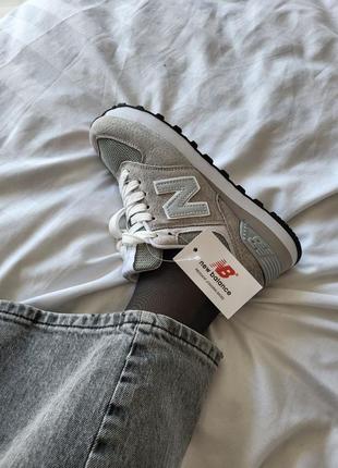 Женские кроссовки серые new balance 574 grey