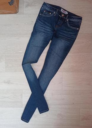 Крутые стильные красивые джинсы john baner скинни темно синие1 фото