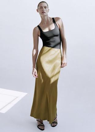 Шелковая юбка макси в бельевом стиле от zara3 фото
