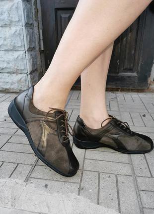 Кроссовки - туфли, кожа+замш, хороший бренд waldläufer, размер 41.5см(27.2см по стельке.1 фото