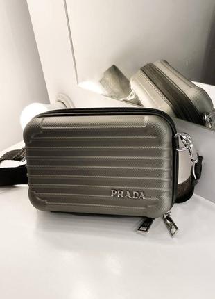 Prada mini silver bag6 фото