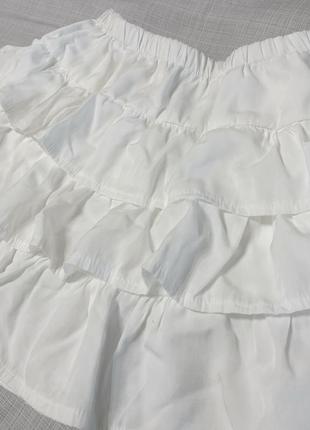 Белая многослойная трендовая юбка1 фото
