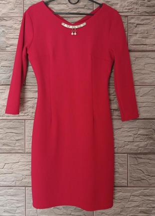 Яркое красное платье-платье1 фото