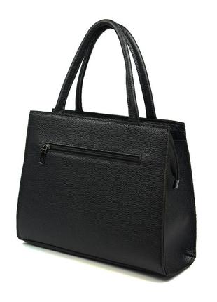 Шкіряна жіноча каркасна сумка саквояж із ручками та довгим знімним ремінцем через плече3 фото