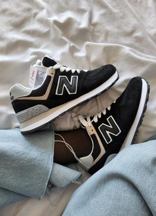 Женские кроссовки черные new balance 574&nbsp;black