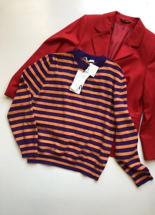 Симпатичний яскравий светр у смужку zara6 фото