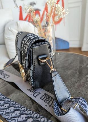 Женская сумка клатч  кристиан диор серый текстиль6 фото