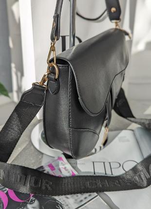 Женская сумка седло кристиан диор черная  классическая dior3 фото