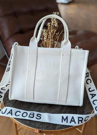 Сумка жіноча маркбалкс шопер білий marc jacobs tote bag великий